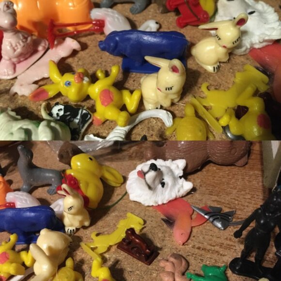 HUGE LOT OF ANIMAL FIGURES TOYS VINTAGE PLASTIC FISH RABBIT HORSE DINOSAURS ZOO - Picture 8 of 9